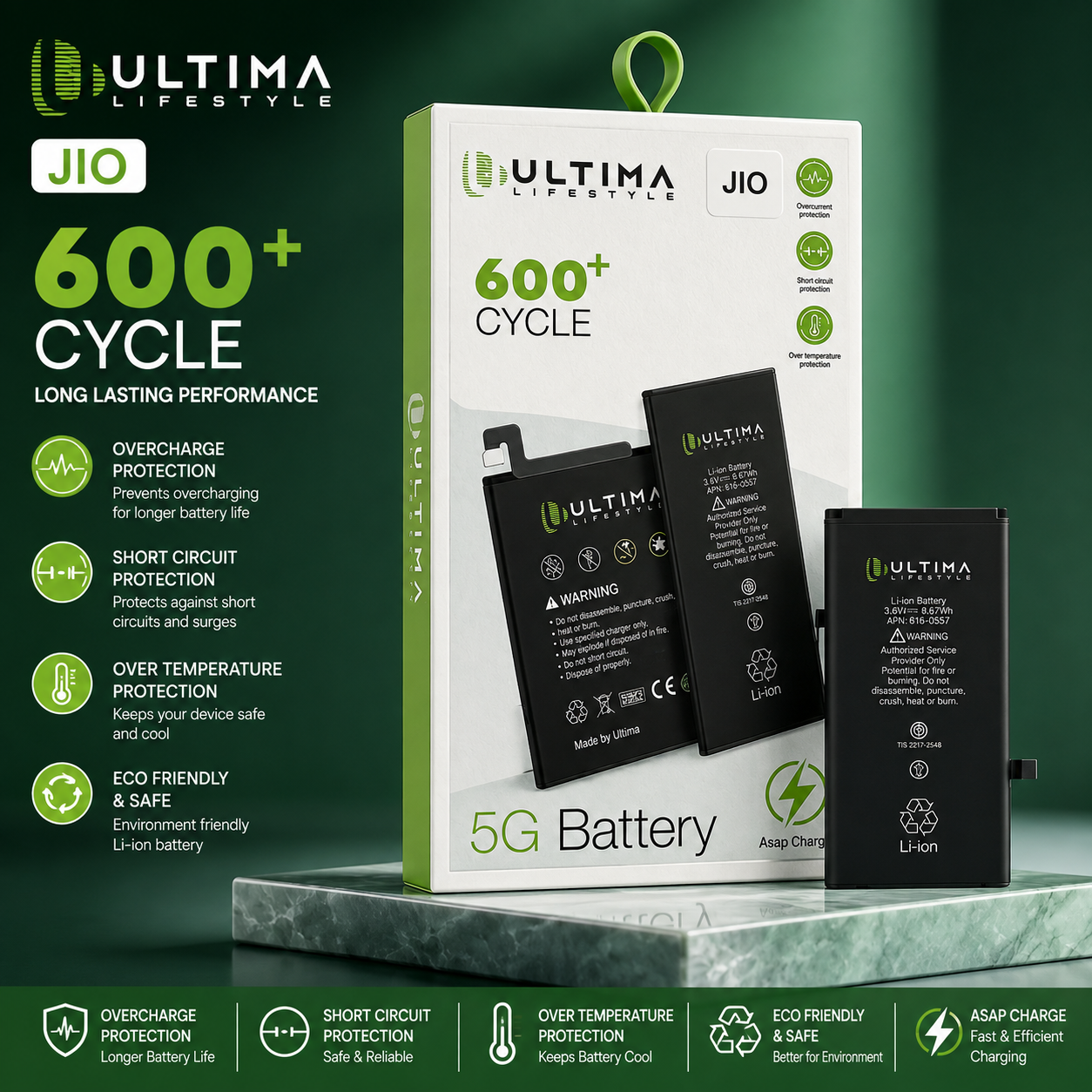 ULTIMA Lifestyle JioPhone Next Battery – 600+ Cycle Li-Ion Replacement