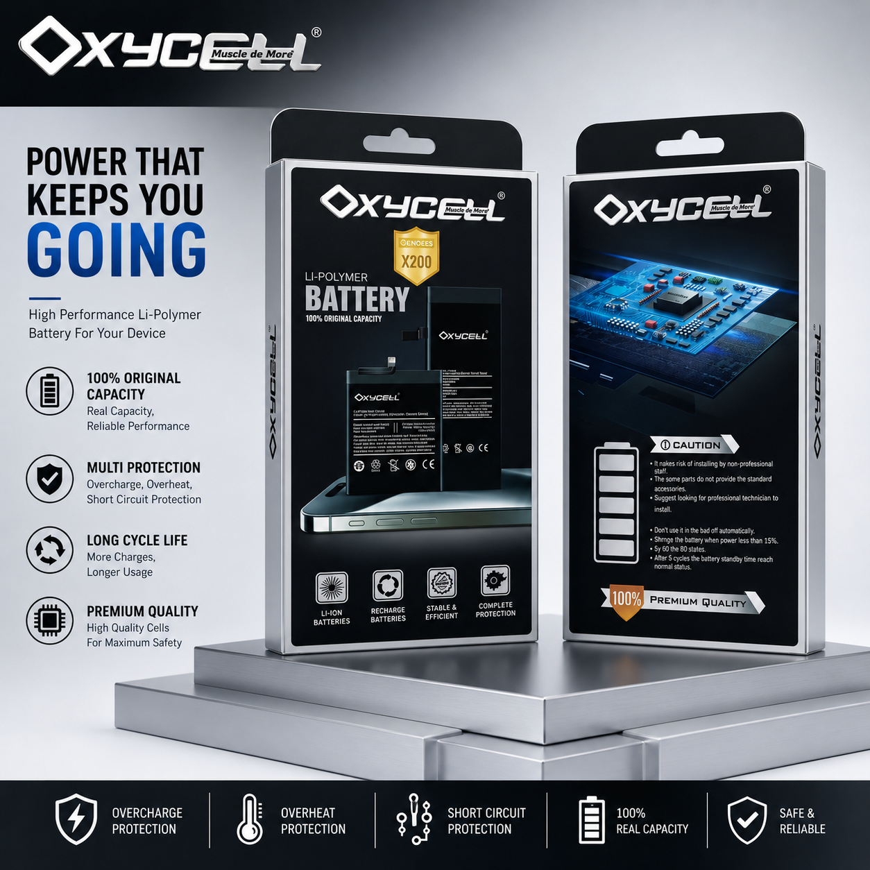 OXYCELL Li-Polymer Battery – Premium Replacement Battery