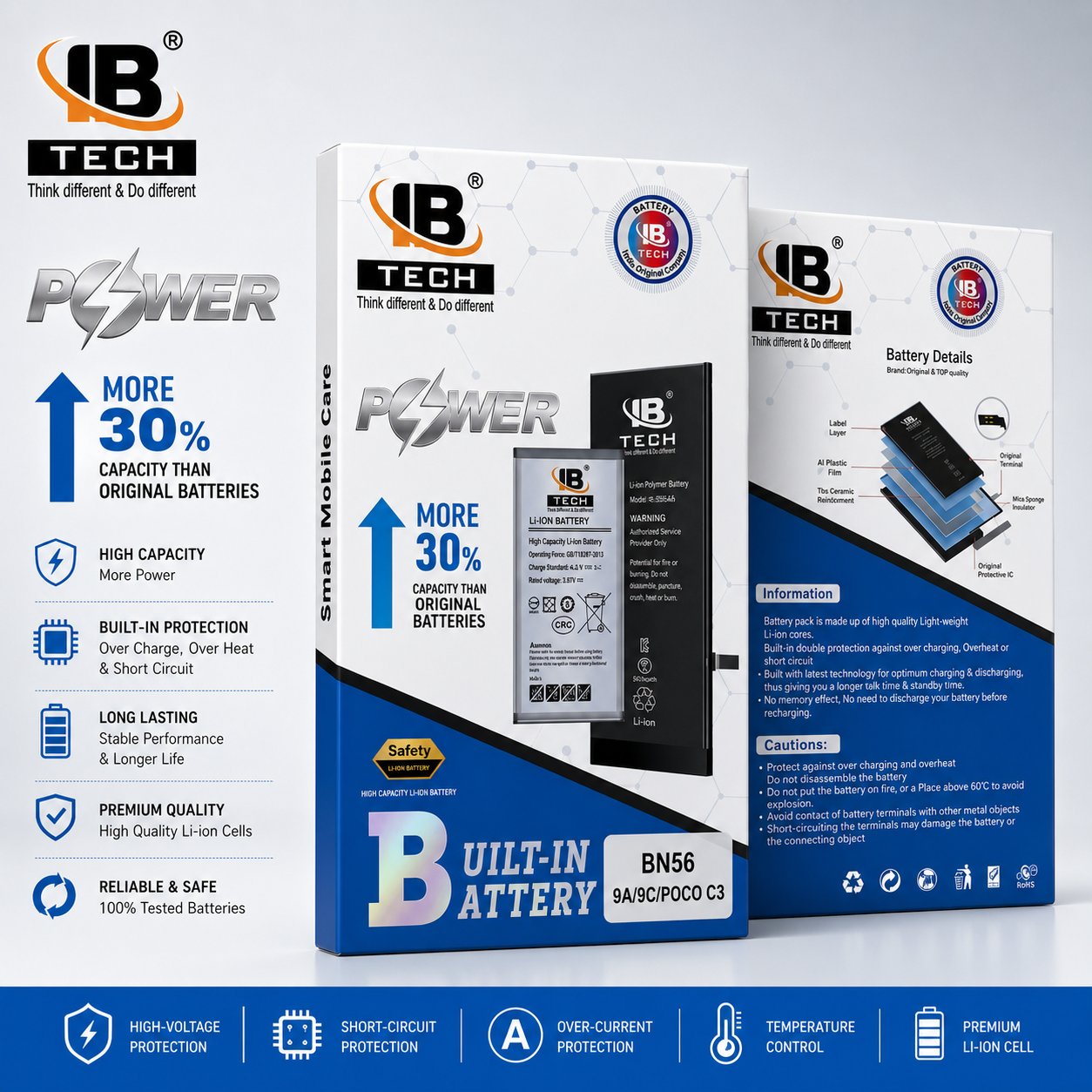 IB TECH BN56 Battery – Redmi 9A / Redmi 9C / POCO C3 Compatible
